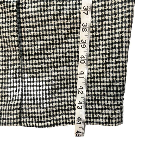 Vintage D.B.Y. Dress Womens 9 Black Checkered Velvet Chelsea Collar Pencil Dress - Picture 7 of 14